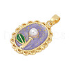 Brass Enamel Pendants KK-U068-11A-02G-2