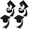SUNNYCLUE 4Pcs Doctoral Hat Shaped Velvet Jewelry Ring Storage Boxes CON-SC0001-18A-1
