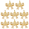 HOBBIESAY 8Pcs Rack Plating Brass Micro Pave Clear Cubic Zirconia Pendants FIND-HY0003-74-1