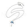 Brass Cubic Zirconia Wing Cross Pendant Necklaces for Women NJEW-C067-07P-02-4