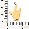 Pride 304 Stainless Steel Enamel Pendants STAS-B079-01G-15-3