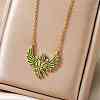Hip-hop Style Brass Micro Pave Green Cubic Zirconia Wing Pendant Necklaces TE8910-1-1