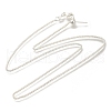 Brass Wheat Chain Adjustable Slider Necklaces for Women NJEW-M045-03S-1