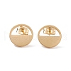 Half Round Hollow 304 Stainless Steel Stud Earrings for Women EJEW-Z017-01G-1