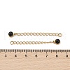 Ion Plating(IP) 316 Surgical Stainless Steel Curb Chain Extender with Natural Black Agate Round Charm STAS-A097-01G-06-3