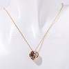 Brass Pave Dark Orchid Cubic Zirconia Flat Round with Constellation Pendant Necklaces WGDD0B3-12-1