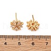 Brass Micro Pave Clear Cubic Zirconia Stud Earrings for Women EJEW-G428-26G-02-5