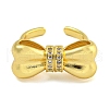 Rack Plating Brass Micro Pave Cubic Zirconia Cuff Rings for Women RJEW-I107-13G-01-2