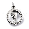 Brass Micro Pave Cubic Zirconia Charms ZIRC-F131-12P-2