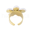 Flower Natural Shell Finger Rings RJEW-H234-02G-3