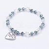 Heart Charm Bracelets BJEW-JB03176-2
