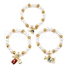 Travel Theme Brass Stretch Bracelets BJEW-C098-05-4