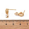 Rhombus & Flat Round Brass Micro Pave Cubic Zirconia Stud Earrings for Women EJEW-G428-20G-02-5