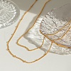304 Stainless Steel Double Layer Necklaces for Women NJEW-D304-01G-1
