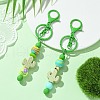 Spray Painted Alloy Bar Beadable Keychain for Jewelry Making DIY Crafts KEYC-A011-02D-2