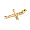 Brass Micro Pave Cubic Zirconia Pendants KK-U056-51G-2