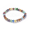 Electroplate Faceted Abacus Glass Beaded Stretch Bracelets BJEW-JB04876-1