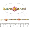 Brass Enamel Flower Link Chains CHS-H112-22G-02-3