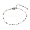 Tarnish Resistant 304 Stainless Steel Paperclip & Satellite Chains Bracelet Set BJEW-JB06524-2