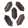 Walnut Wood Hollow Pendants WOOD-G018-05-1-1