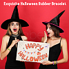 CREATCABIN 28Pcs 7 Colors Halloween Themed Silicon Cord Bracelets BJEW-CN0001-09-4