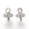 Brass Cup Pearl Peg Bails Pin Pendants KK-R071-10P-1