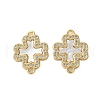 Brass Micro Pave Clear Cubic Zirconia Cross Connector Charms KK-U070-09A-G-1