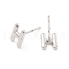 Brass Hollow Out Initial Letter Stud Earrings for Women EJEW-A044-01P-H-2