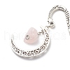 Natural Rose Quartz Raw Beads Bookmarks X-AJEW-JK00201-01-6