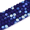 Frosted Opaque Glass Beads Strands GLAA-T032-P4mm-MBB03-1