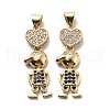 Brass Cubic Zirconia Pendants KK-G446-19G-2
