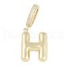 Brass Micro Pave Clear Cubic Zirconia Pendants KK-M289-01H-G-1