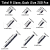 CREATCABIN 1800Pcs 9 Style Glass Twisted Bugle Beads SEED-CN0001-46-2