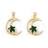 Rack Plating Brass Micro Pave Cubic Zirconia Pendants ZIRC-I057-34G-2