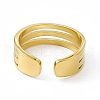 Ion Plating(IP) 304 Stainless Steel Cuff Ring for Women RJEW-C060-34G-3