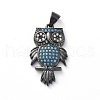 Brass Micro Pave Cubic Zirconia Pendants ZIRC-G157-22-2