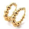 Vacuum Plating 304 Stainless Steel Beaded Hoop Earrings for Women EJEW-F319-03G-2