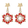 201 Stainless Steel Star Dangle Stud Earrings EJEW-JE06369-3