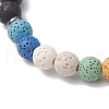 Natural Lava Rock Round Beads Stretch Bracelets for Men Women BJEW-JB11748-4