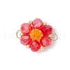 8Pcs 8 Colors Glass Connector Charms PALLOY-MZ00726-2