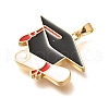 Brass Enamel Pendants KK-R212-17B-G-2