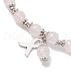 Natural Round Rose Quartz Bracelets BJEW-JB10950-3
