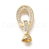Brass Micro Pave Clear Cubic Zirconia Fold Over Clasps KK-H480-38G-1