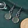 Hexagon Natural Green Aventurine Dangle Earrings EJEW-K298-01P-03-1
