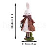Resin Standing Rabbit Statue Bunny Sculpture Tabletop Rabbit Figurine for Lawn Garden Table Home Decoration ( Brown ) JX085A-2