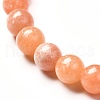 Natural Peach Calcite Round Beads Stretch Bracelet for Her BJEW-JB06822-01-4