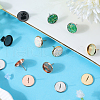 SUNNYCLUE 40Pcs 4 Color Flat Round 304 Stainless Steel Stud Earring Settings STAS-SC0006-65-4