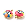 Brass Enamel Charms KK-P222-06G-02-3