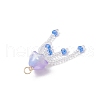 Glass Seed Beaded Jellyfish Pendants PALLOY-MZ00707-03-4
