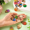  16Pcs 8 Colors Transparent Resin & Walnut Wood Pendants RESI-TA0002-66-7